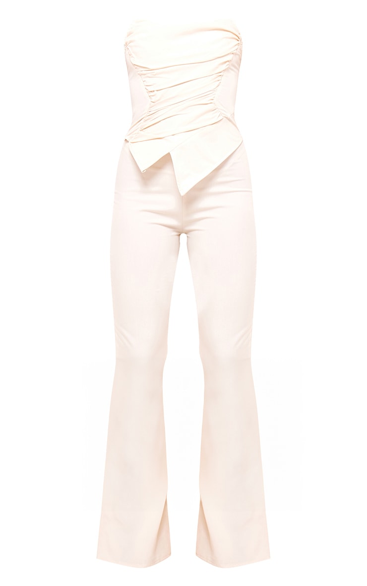 Cream Ruch Pointed Corset Bandeau Jumpsuit