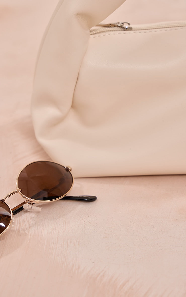 Silver Slim Oval Lens Sunglasses