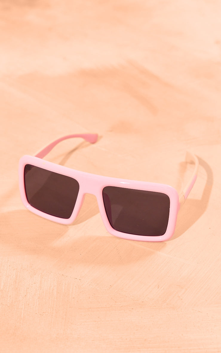 White Chunky Frame Visor Sunglasses