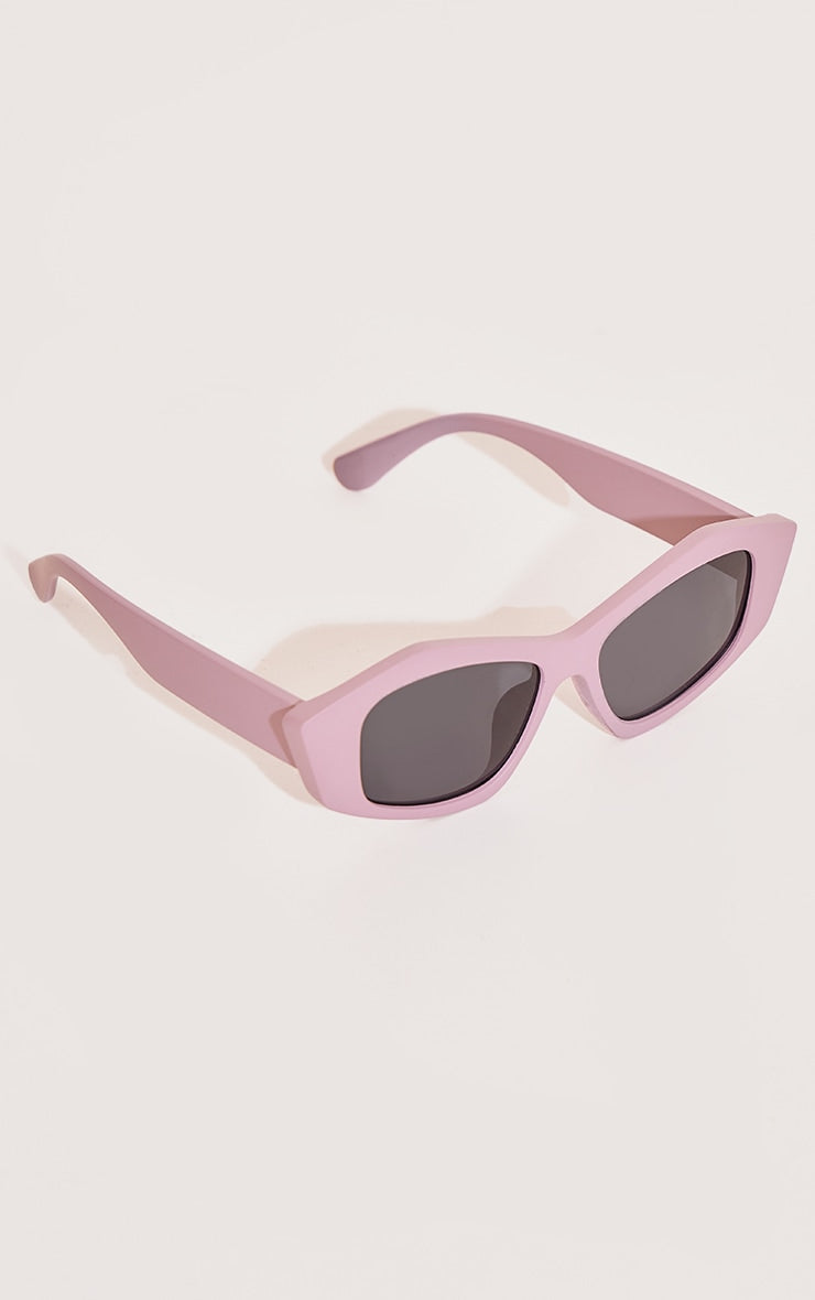 Pink Matte Abstract Cat Eye Sunglasses