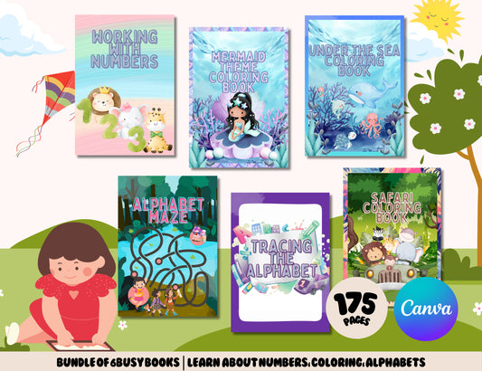 Bundle of Ultimate 6-in-1 Book (175 Pages) - Digital Download, Canva Editable - Engaging Activities for Toddlers - Build, Learn, Play!