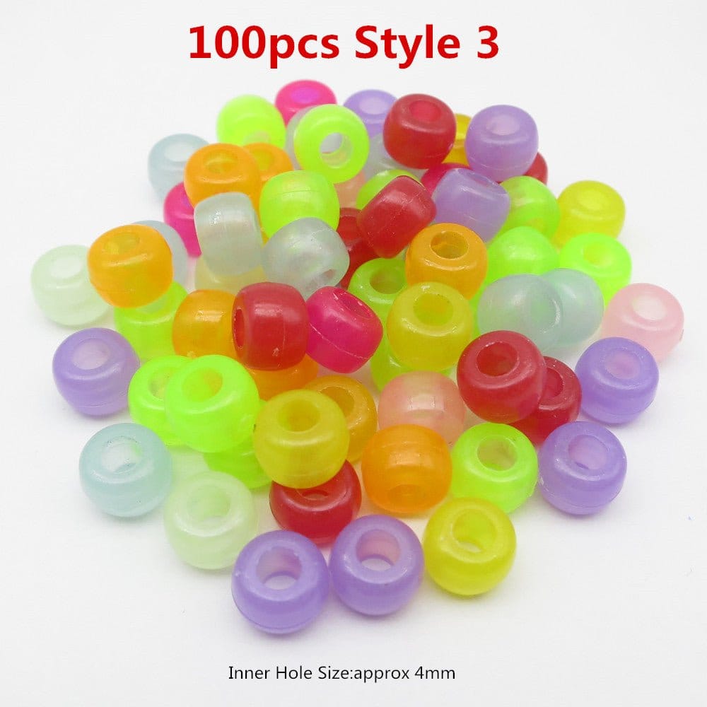 100Pcs Plastic Crochet Multicoloured Braids hair dread dreadlock beads rings tube for girls boys women hair Accessories