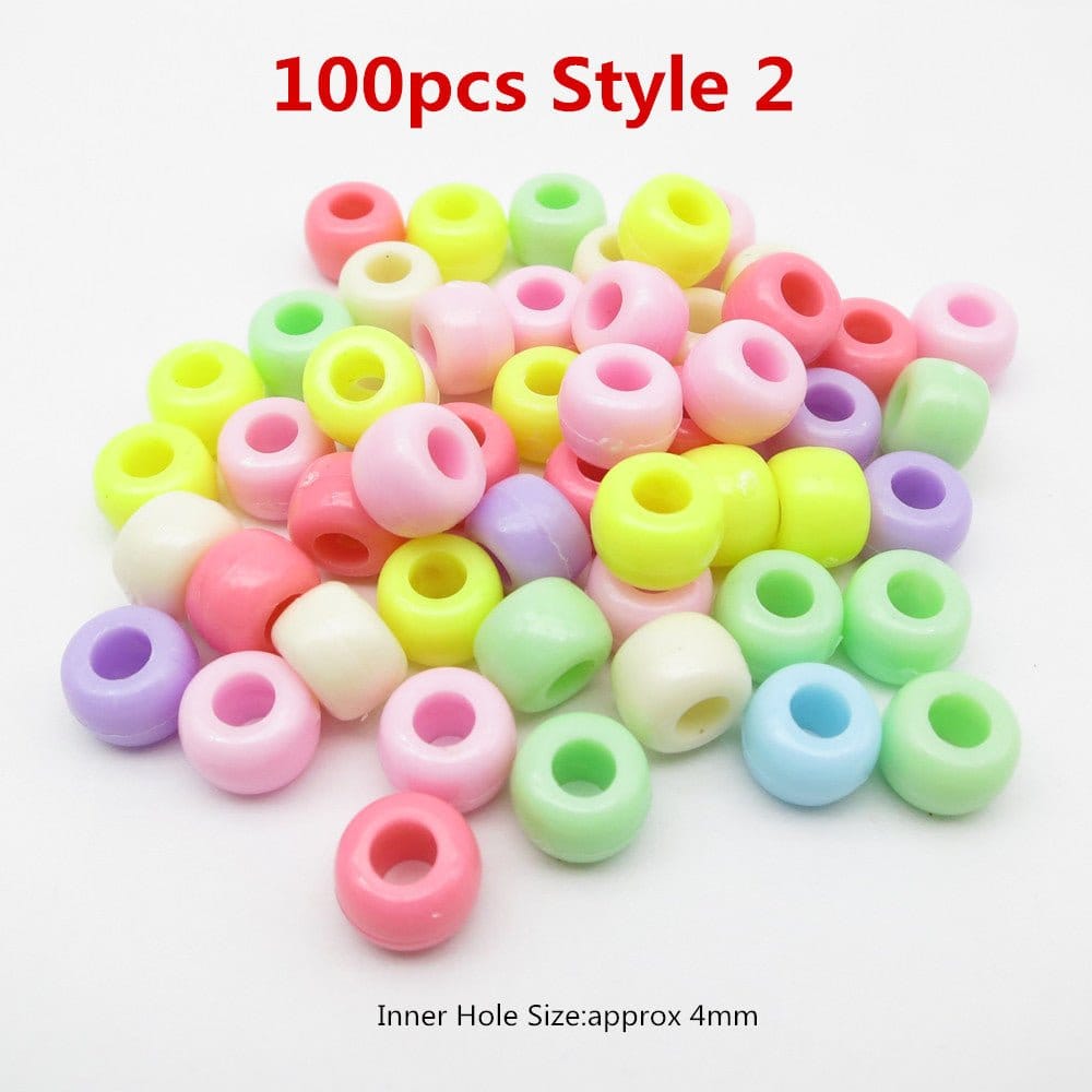 100Pcs Plastic Crochet Multicoloured Braids hair dread dreadlock beads rings tube for girls boys women hair Accessories