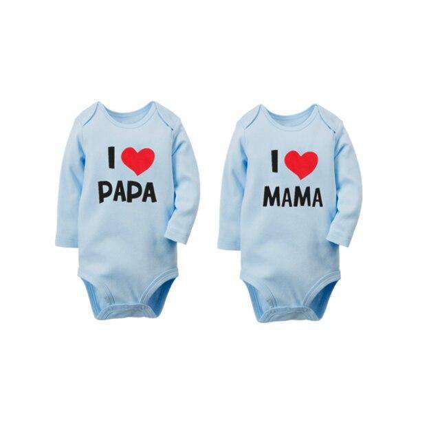 2 TEILE/LOS Body für Neugeborene Body Long Sleeve Brief ICH Liebe Papa Mama Baby Mädchen Kleidung Körper Ropa bebe Thermische unterwäsche