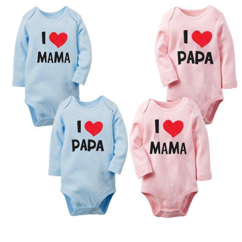 2 TEILE/LOS Body für Neugeborene Body Long Sleeve Brief ICH Liebe Papa Mama Baby Mädchen Kleidung Körper Ropa bebe Thermische unterwäsche