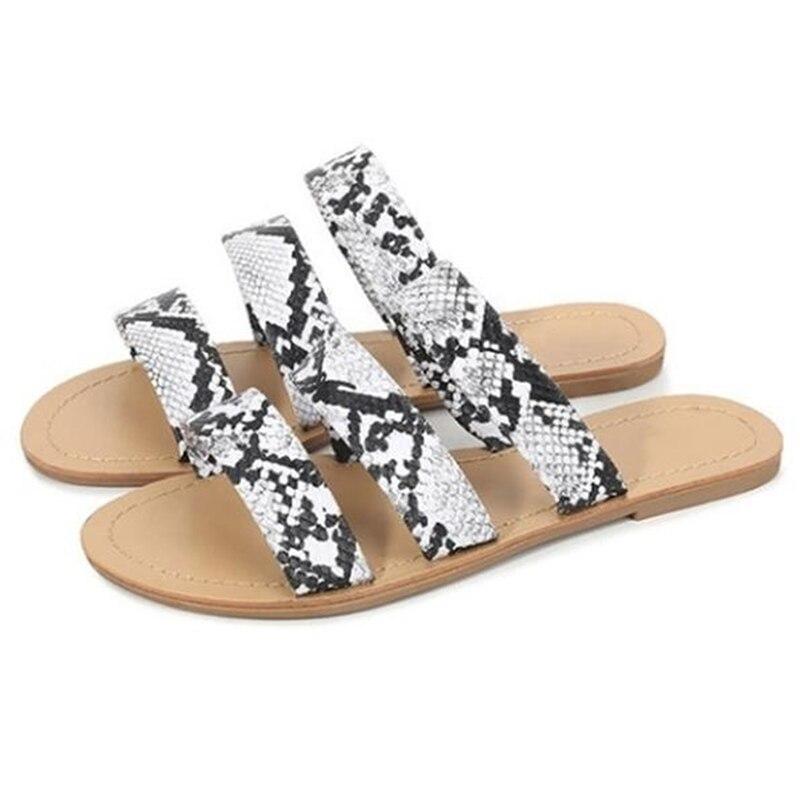 sandals flat bottom snake print