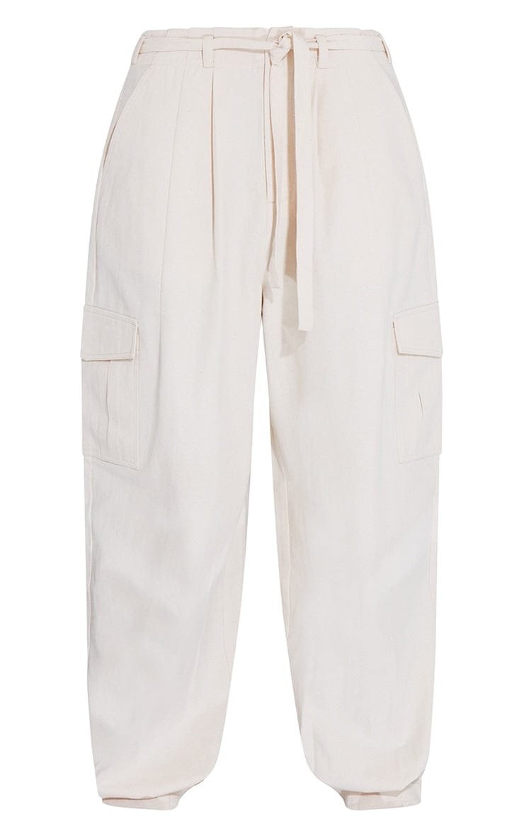 Cream Baggy Low Rise 90's Cargo Trousers - HCWP 