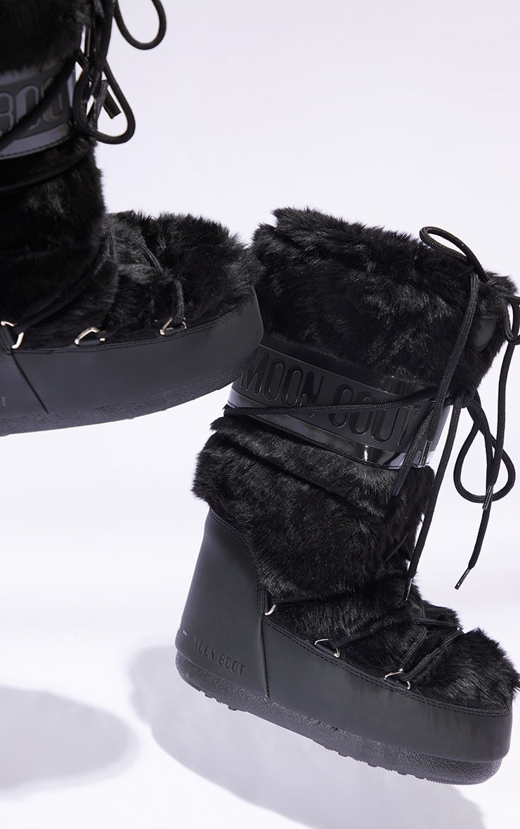 MOON BOOT Black Faux Fur Classic - HCWP 