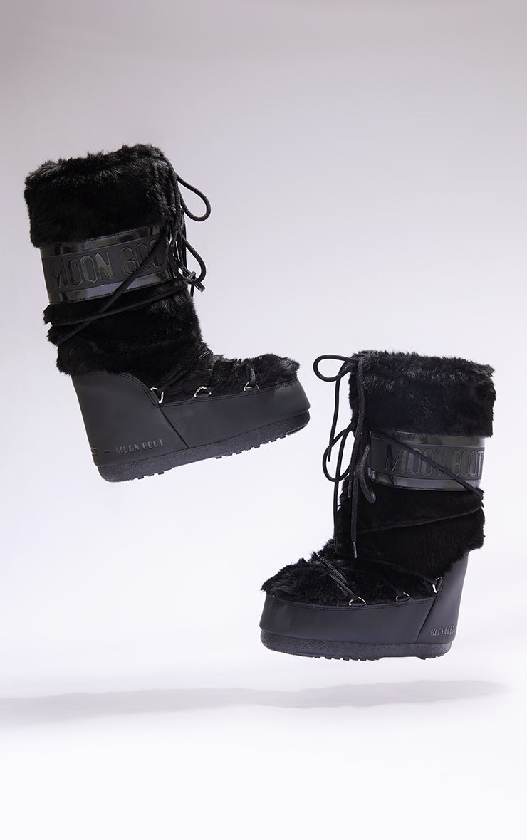 MOON BOOT Black Faux Fur Classic - HCWP 