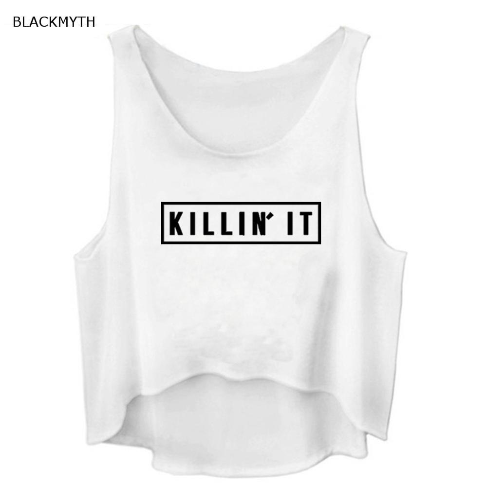 Tank Tops Women Killin It Letter Print