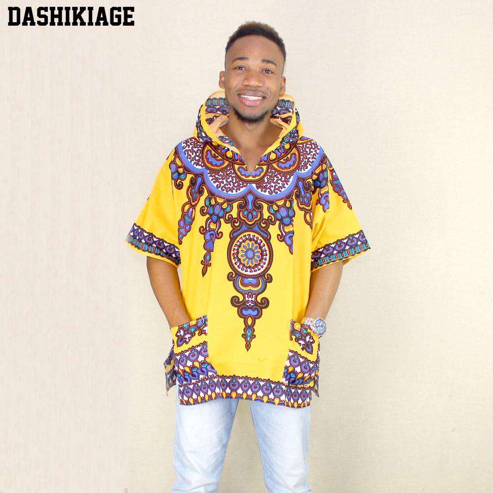 Yellow Mens African Dashiki Shirt