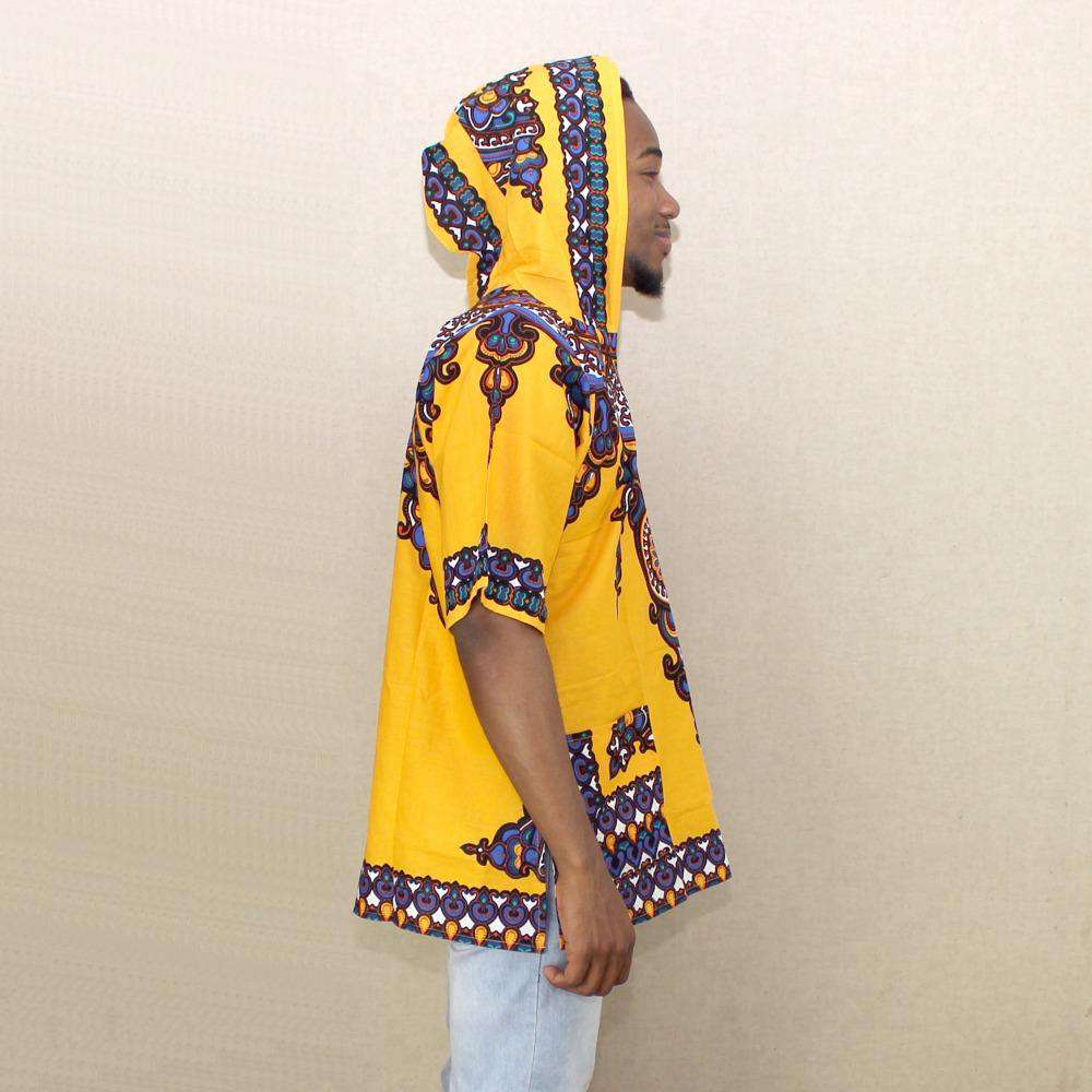 Yellow Mens African Dashiki Shirt