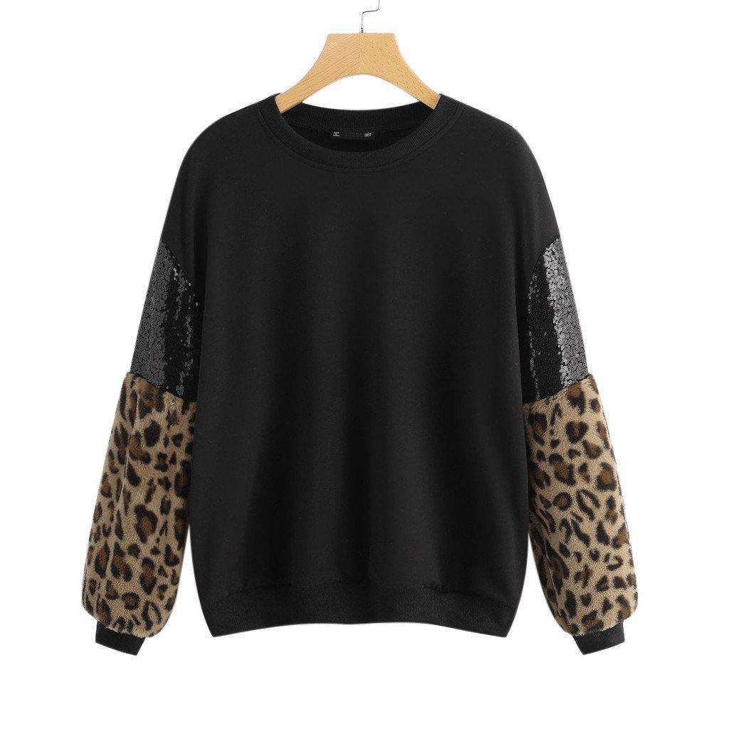 Pullover Leopard Patchwork Casual