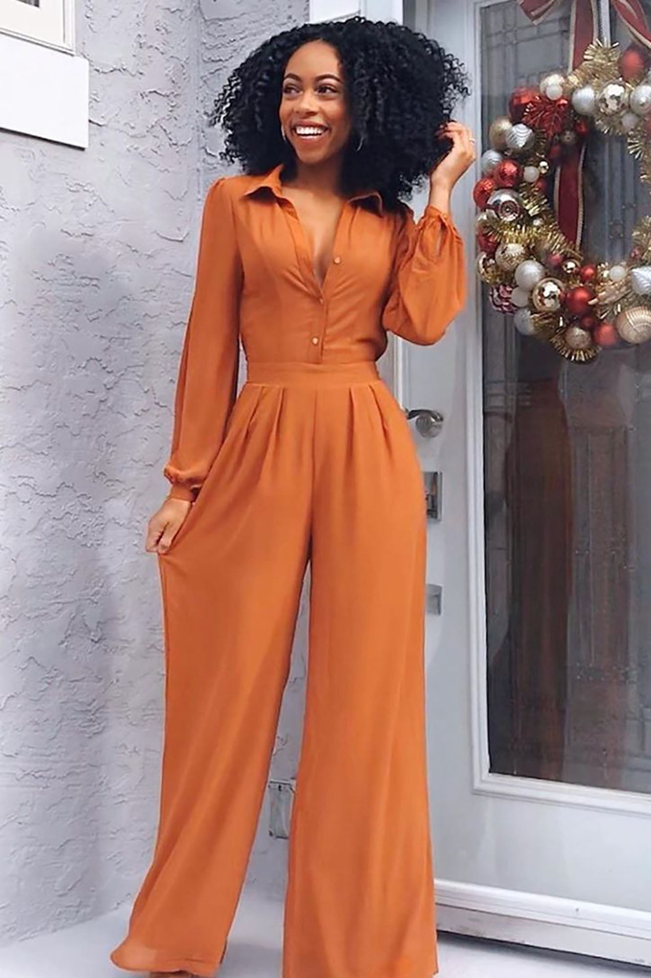 Like Me Better Jumpsuit - Cognac - HCWP 