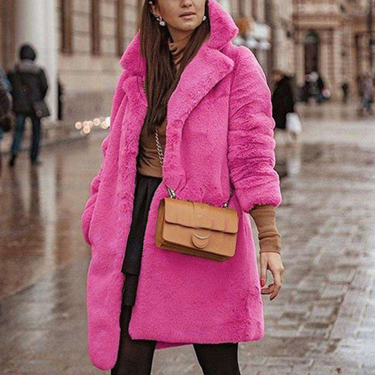 Pink Long Teddy Bear Jacket