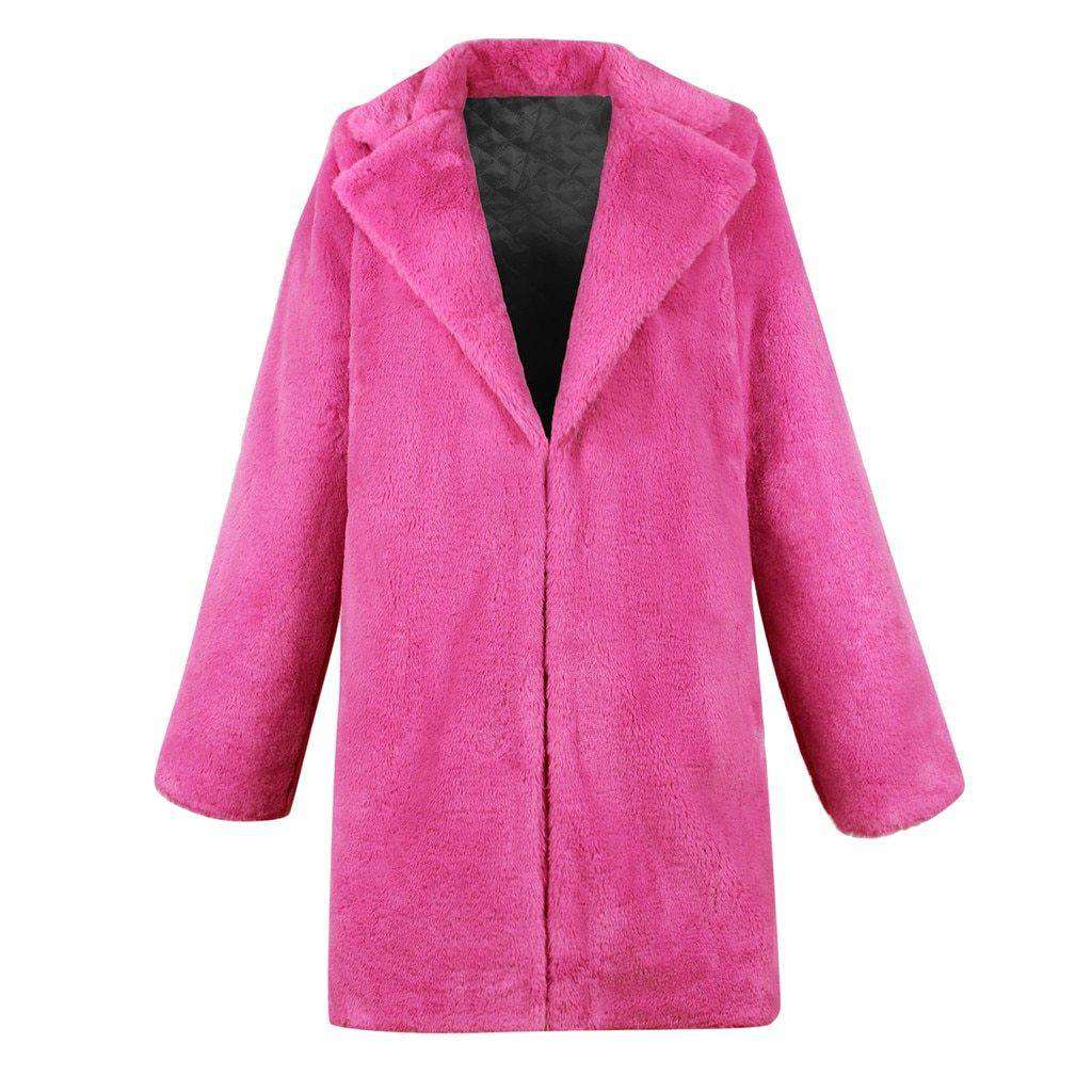 Pink Long Teddy Bear Jacket Coat,Women Winter Thick Warm Oversized Chunky  Outerwear,Faux Lambswool Fur Overcoat