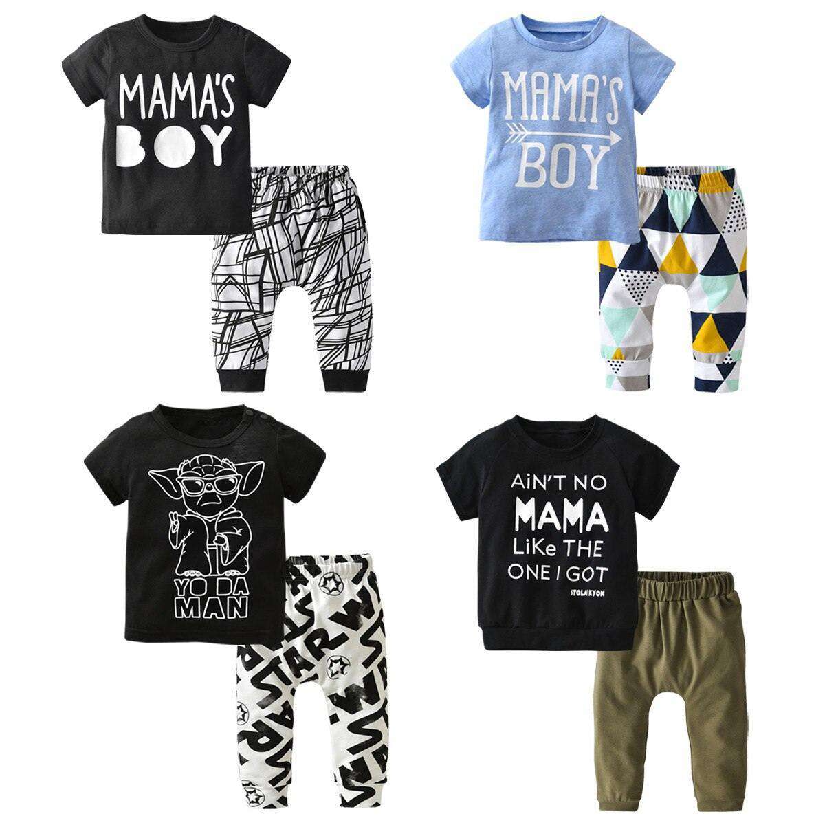 Sommer Neugeborenen Baby Boy Kleidung Set Baumwolle Brief Drucken Kurzarm T-shirt und Casual Hosen Kleinkind Kleidung Outfits