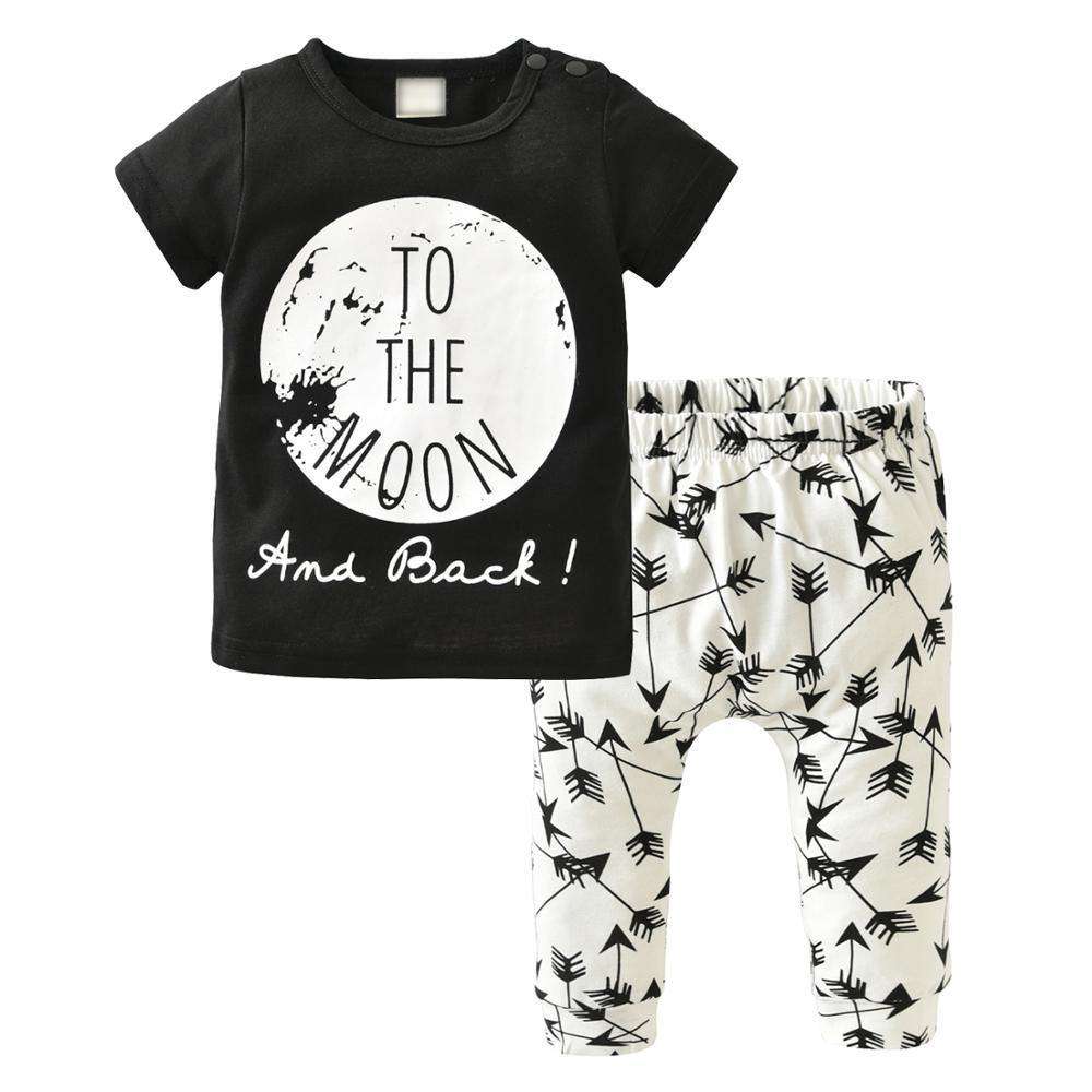 Sommer Neugeborenen Baby Boy Kleidung Set Baumwolle Brief Drucken Kurzarm T-shirt und Casual Hosen Kleinkind Kleidung Outfits