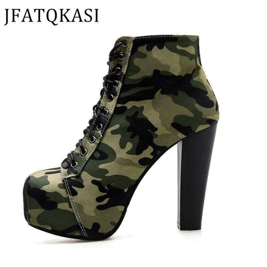 Winter Ankle Boots Camouflage