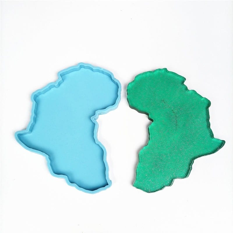 Africa Map Shape Coaster Cup Mat Pad Epoxy Resin Mold Keychain Pendants Silicone Mould DIY Crafts Jewelry Casting Tool