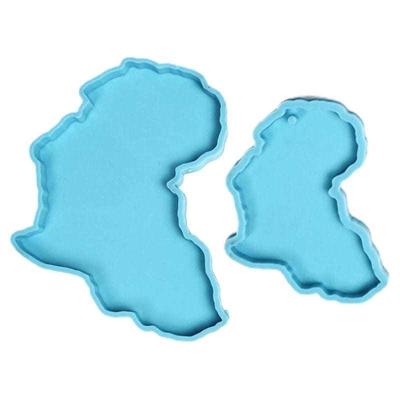 Africa Map Shape Coaster Cup Mat Pad Epoxy Resin Mold Keychain Pendants Silicone Mould DIY Crafts Jewelry Casting Tool