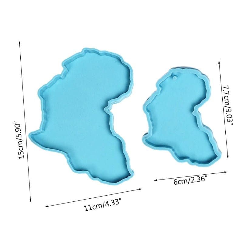 Africa Map Shape Coaster Cup Mat Pad Epoxy Resin Mold Keychain Pendants Silicone Mould DIY Crafts Jewelry Casting Tool