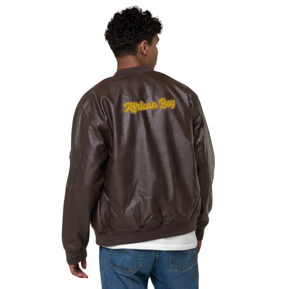 African Boy Leather Bomber Jacket