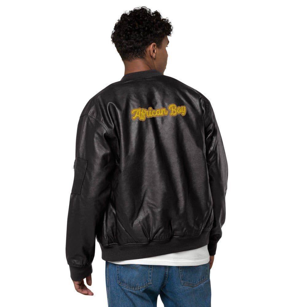 African Boy Leather Bomber Jacket