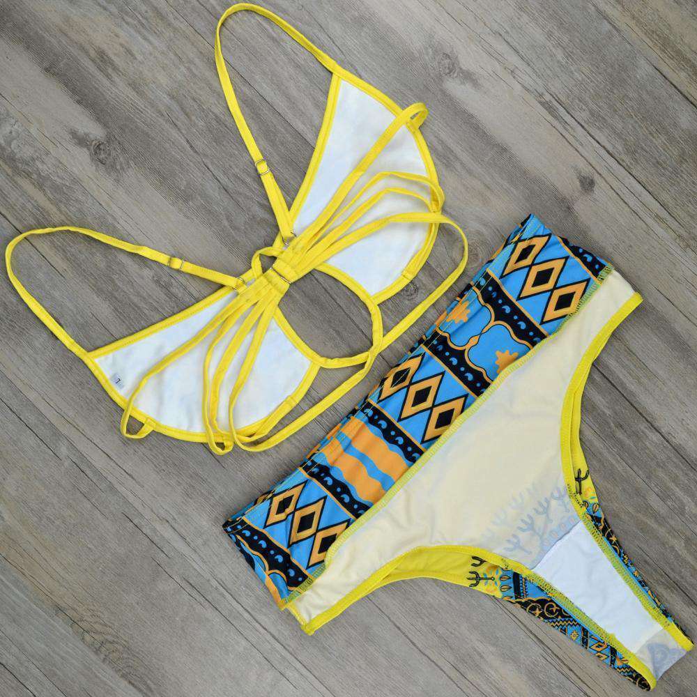 African Desert High Waist Bikini