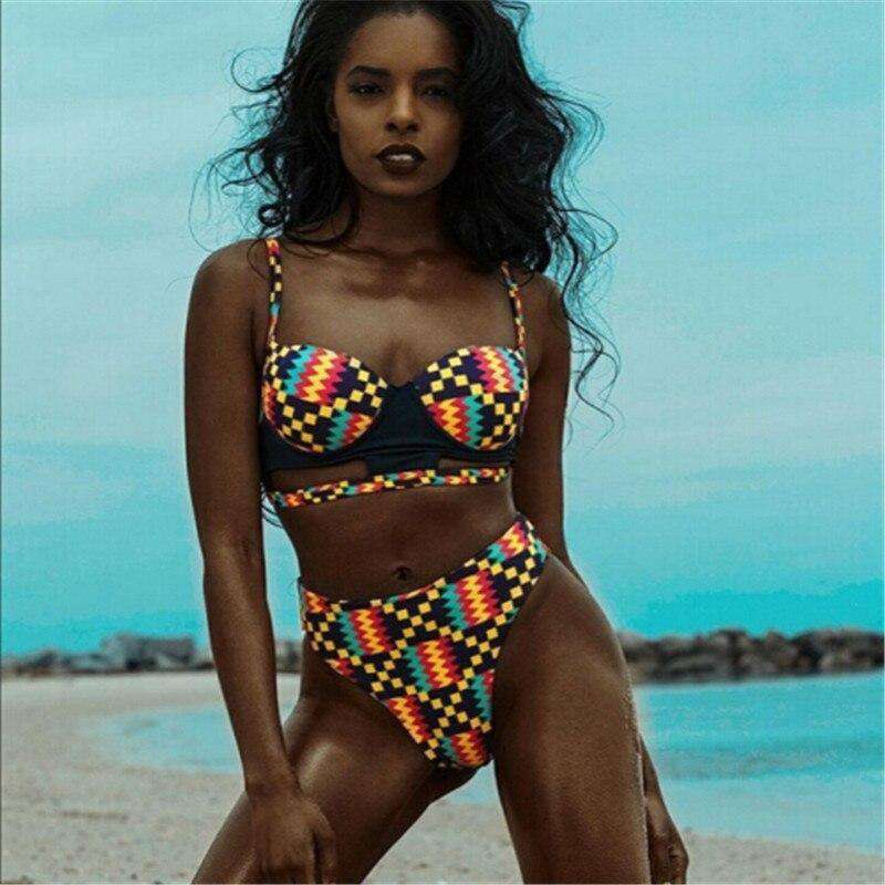 African Lady Bikini High Waist