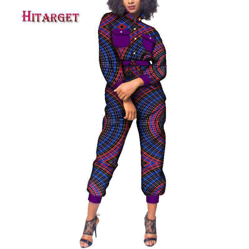 Autumn African Cotton Wax Print Jumpsuit