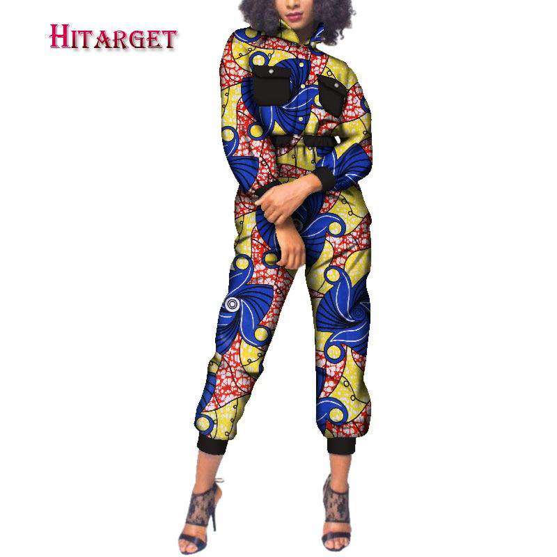 Autumn African Cotton Wax Print Jumpsuit