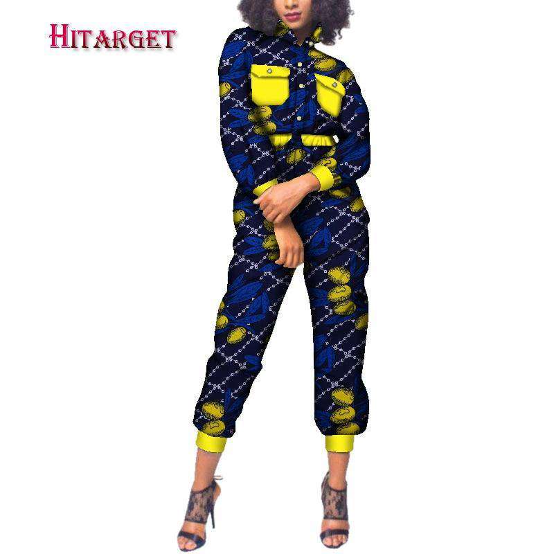 Autumn African Cotton Wax Print Jumpsuit