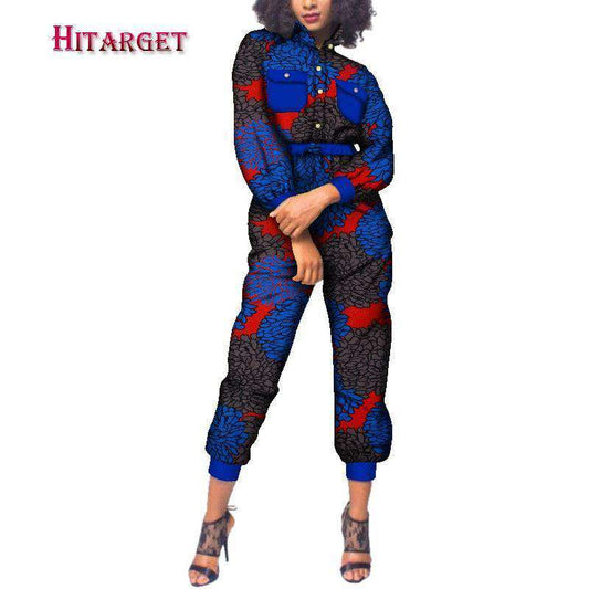 Autumn African Cotton Wax Print Jumpsuit