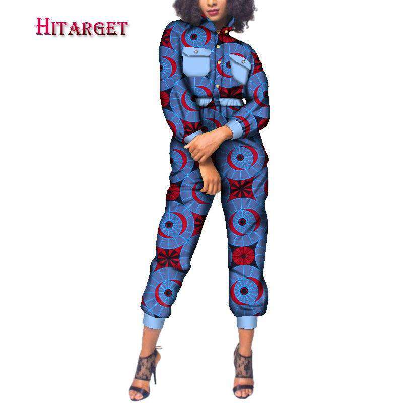 Autumn African Cotton Wax Print Jumpsuit