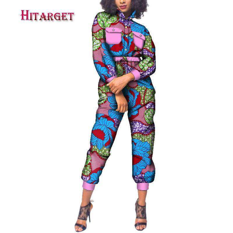 Autumn African Cotton Wax Print Jumpsuit