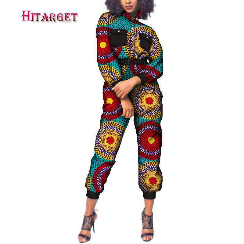 Autumn African Cotton Wax Print Jumpsuit