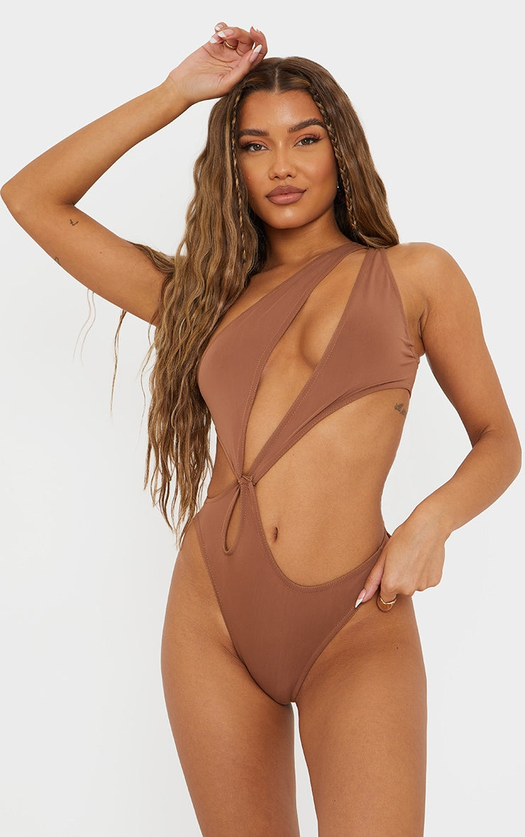 Black One Shoulder Loop Swimsuit - HCWP 