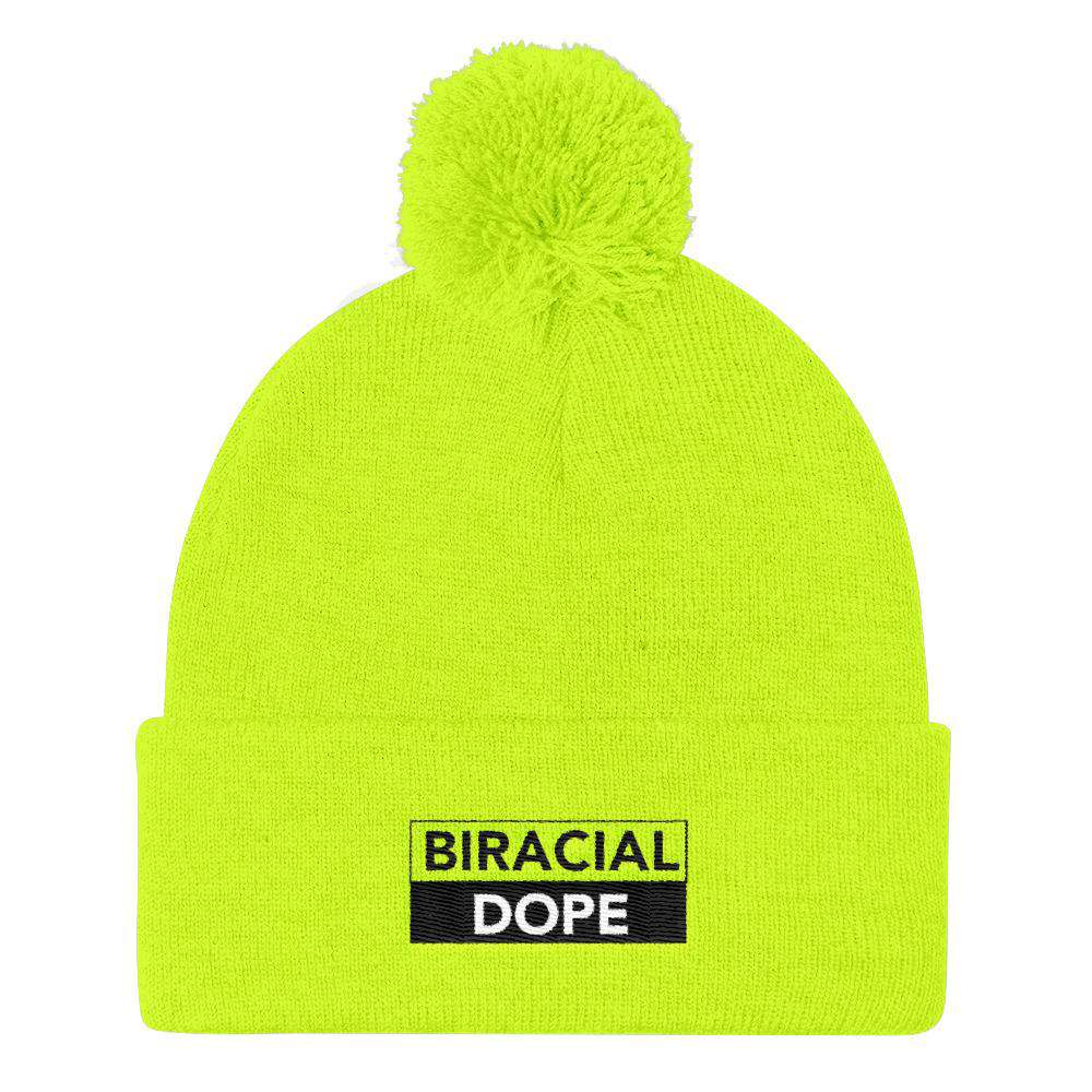 Biracial Dope Pom Pom Knit Cap