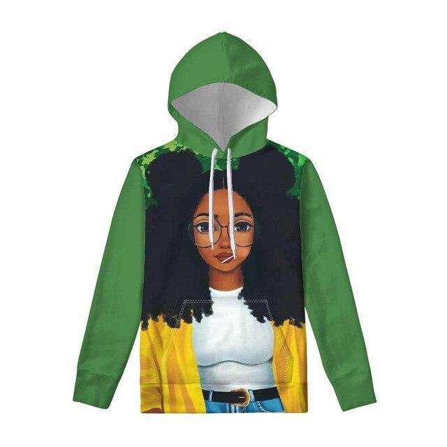 Black Afro Girls Hoodies