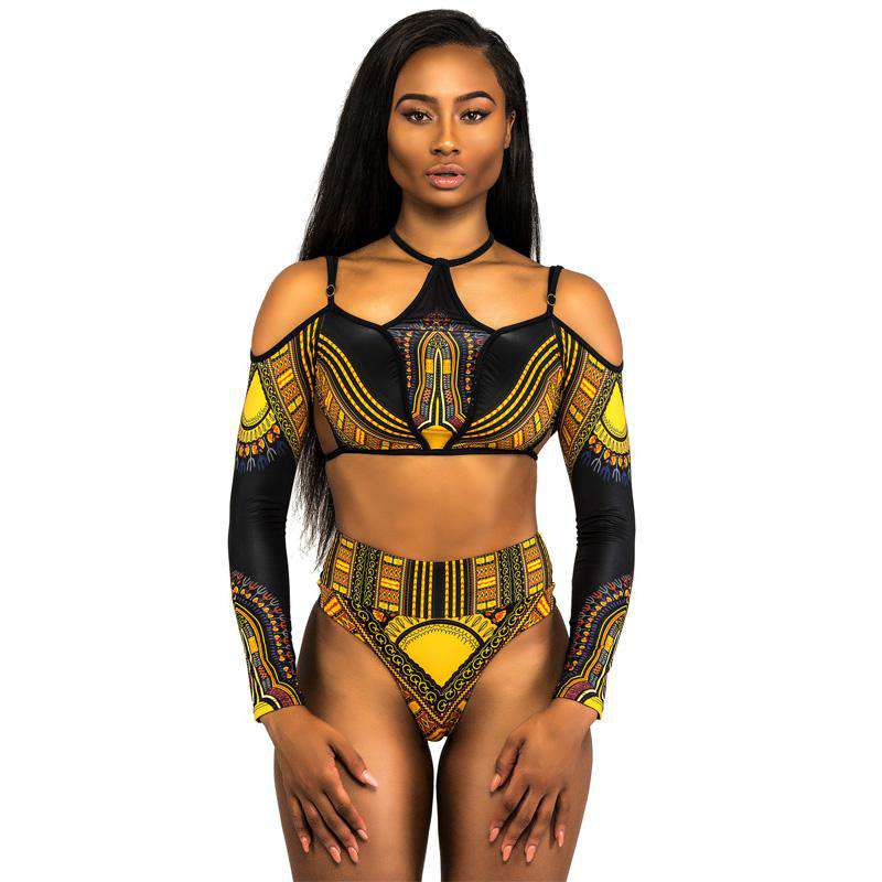 Brazilian Tribal Print High Waist Bikini Swimsuit 2018