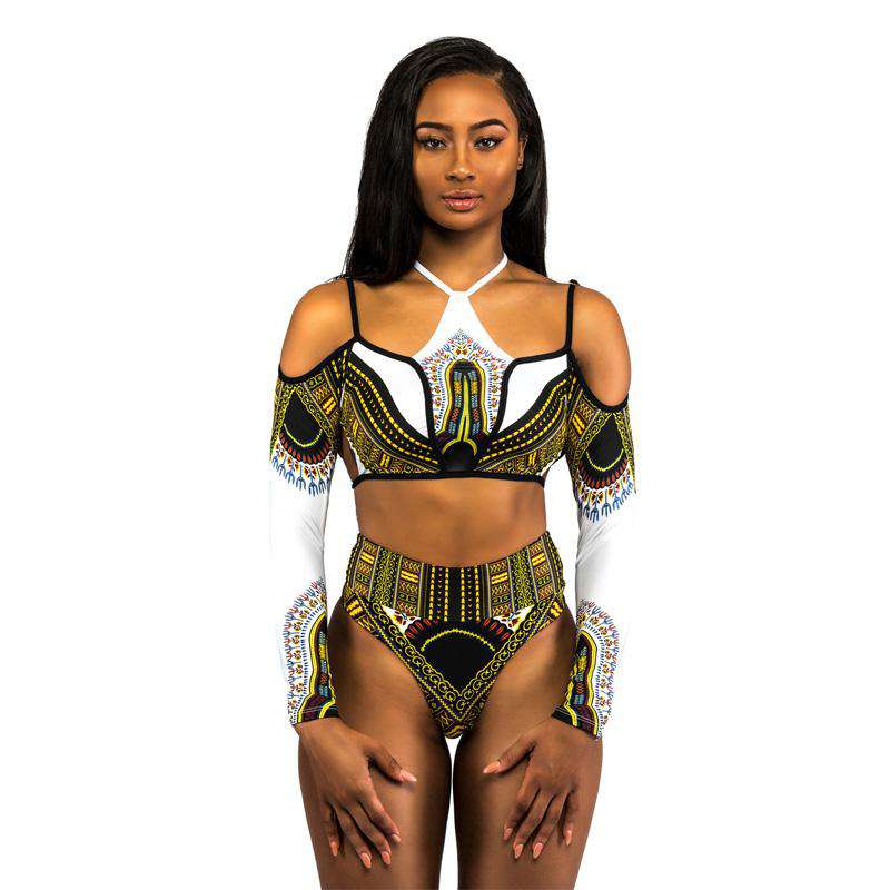 Brazilian Tribal Print High Waist Bikini Swimsuit 2018