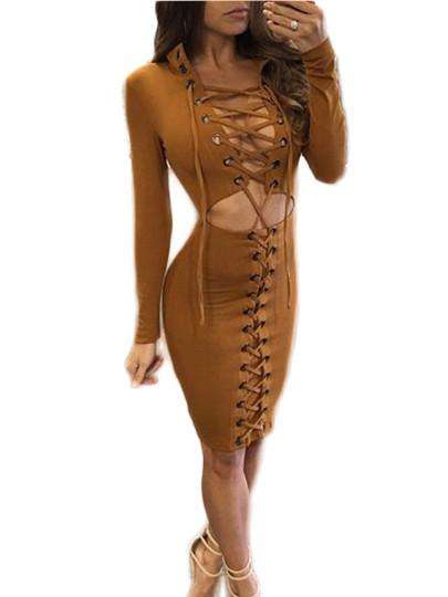 Brown Bandage Women's Bodycon Dress