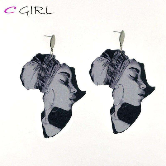 C GIRL Women Wooden Drop Earrings Fashion Africa Geometric Wood Earrings Jewelry New 2020 Bijoux Femme Drop Shipping Jewelry