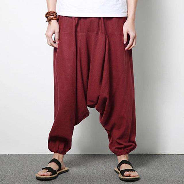 Casual Trousers Loose Boho Pants Men