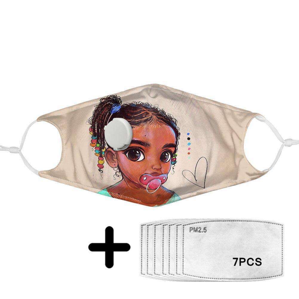 Cute African Girls Print Mask