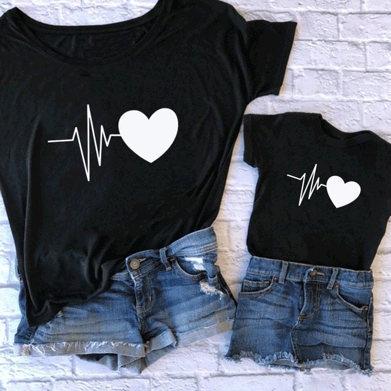 Cute Mother And Daughter T-shirt Fashion