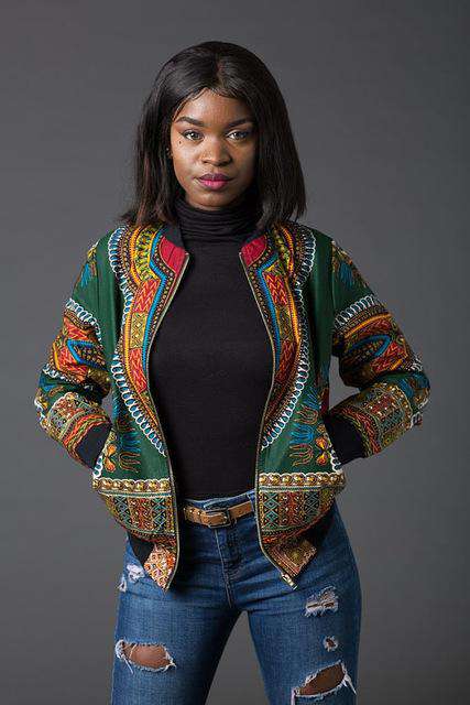 Dashiki African Printed Zipper Bomber Jacket