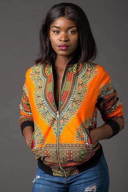 Dashiki African Printed Zipper Bomber Jacket