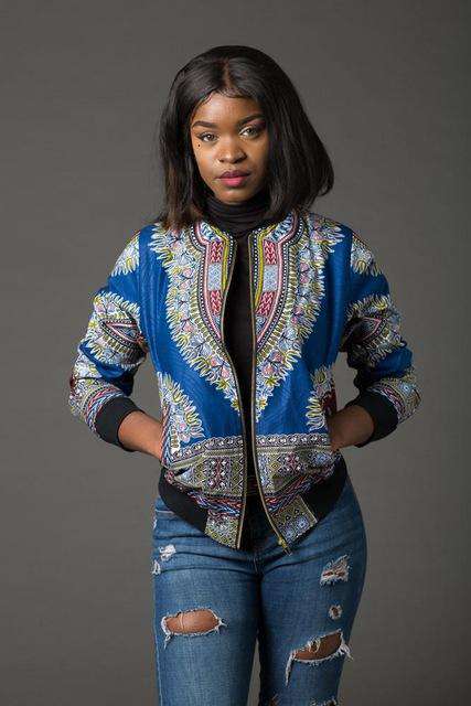 Dashiki African Printed Zipper Bomber Jacket